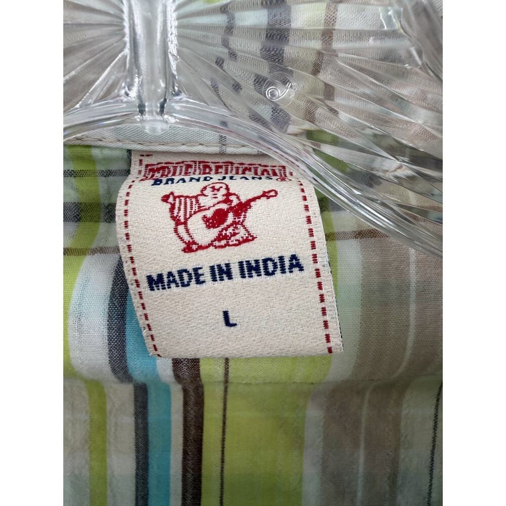 True Religion Women's Plaid Collared Cotton Snap Button Shirt Size Large - Picture 4 of 10